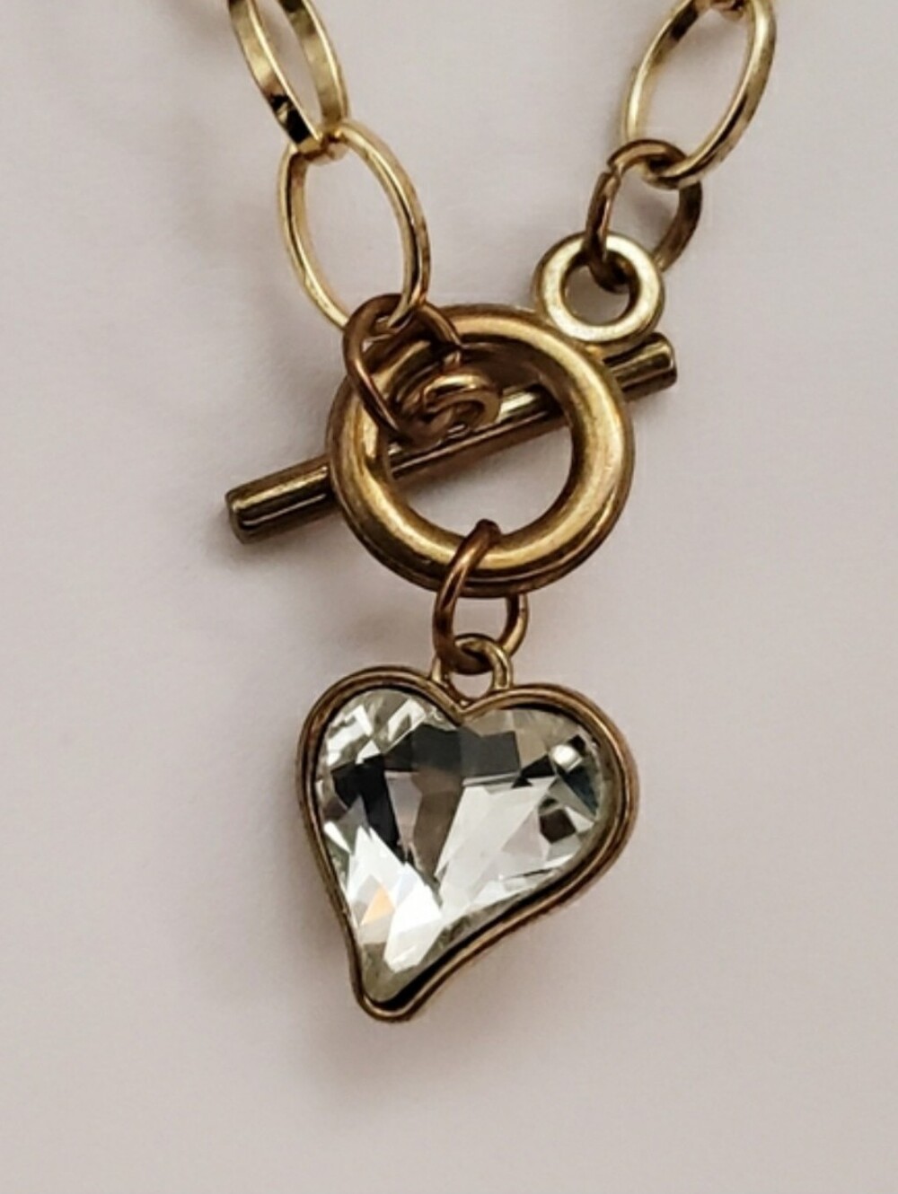 Heart Toggle Necklace Gold Tone